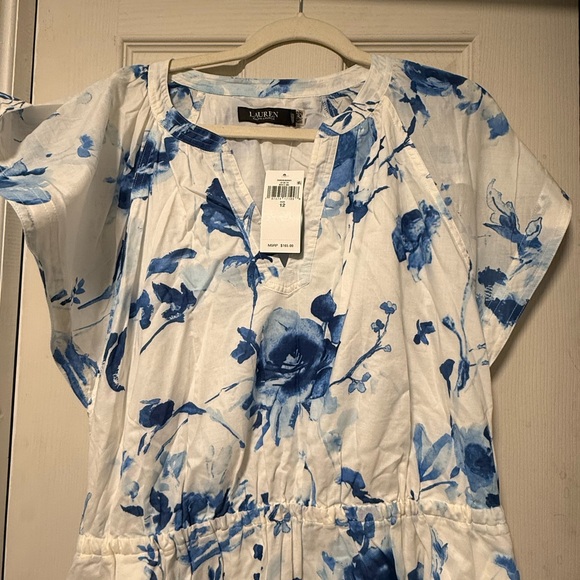 Ralph Lauren Blue and White Floral Dress - Picture 1 of 3